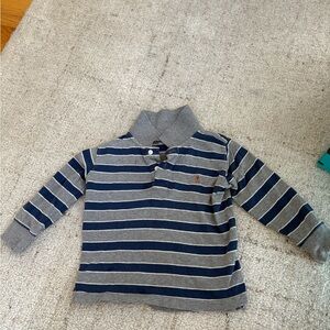 Baby GAP Striped Gray and Blue Polo Shirt 2T